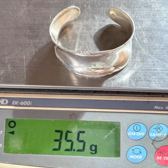 VTG Sterling Silver 925 Silpada Raised Rolled Edge Wide Cuff Bracelet Size L - Picture 11 of 11